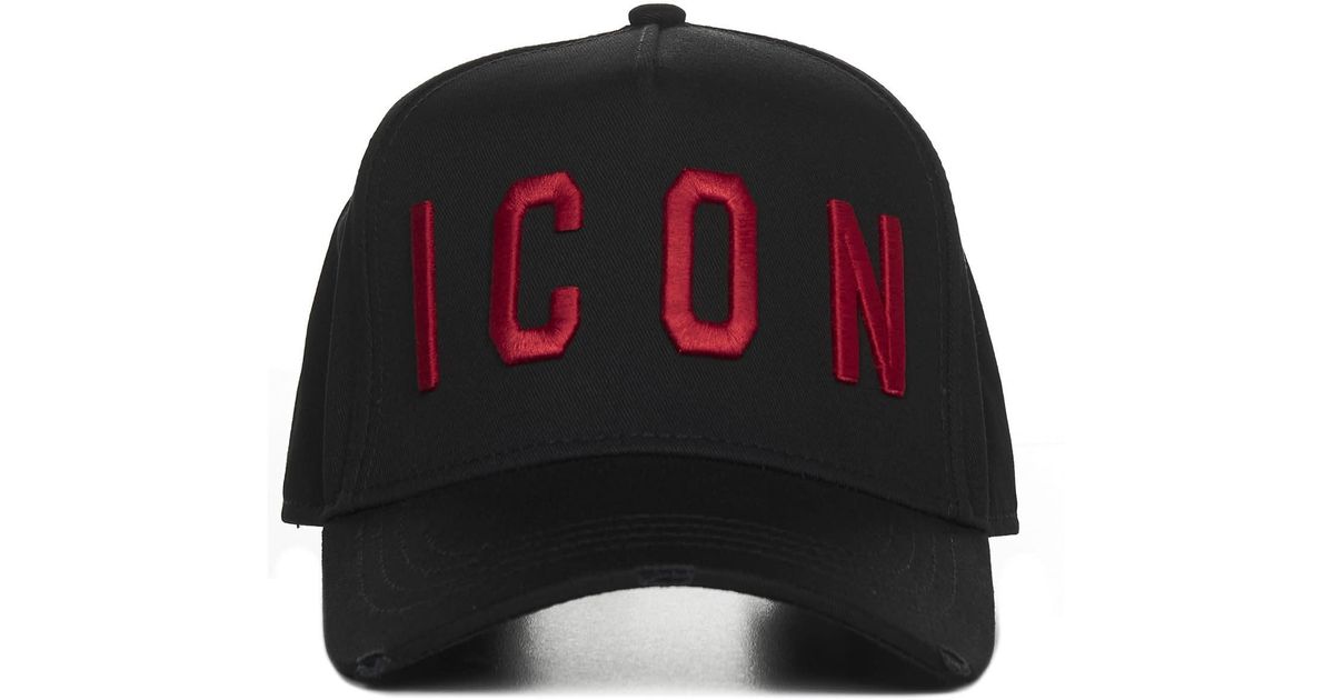 DSquared² Hat in Black Red (Black) for 