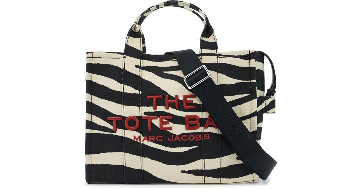 Marc Jacobs The Zebra Canvas Medium Tote Bag in Black | Lyst UK