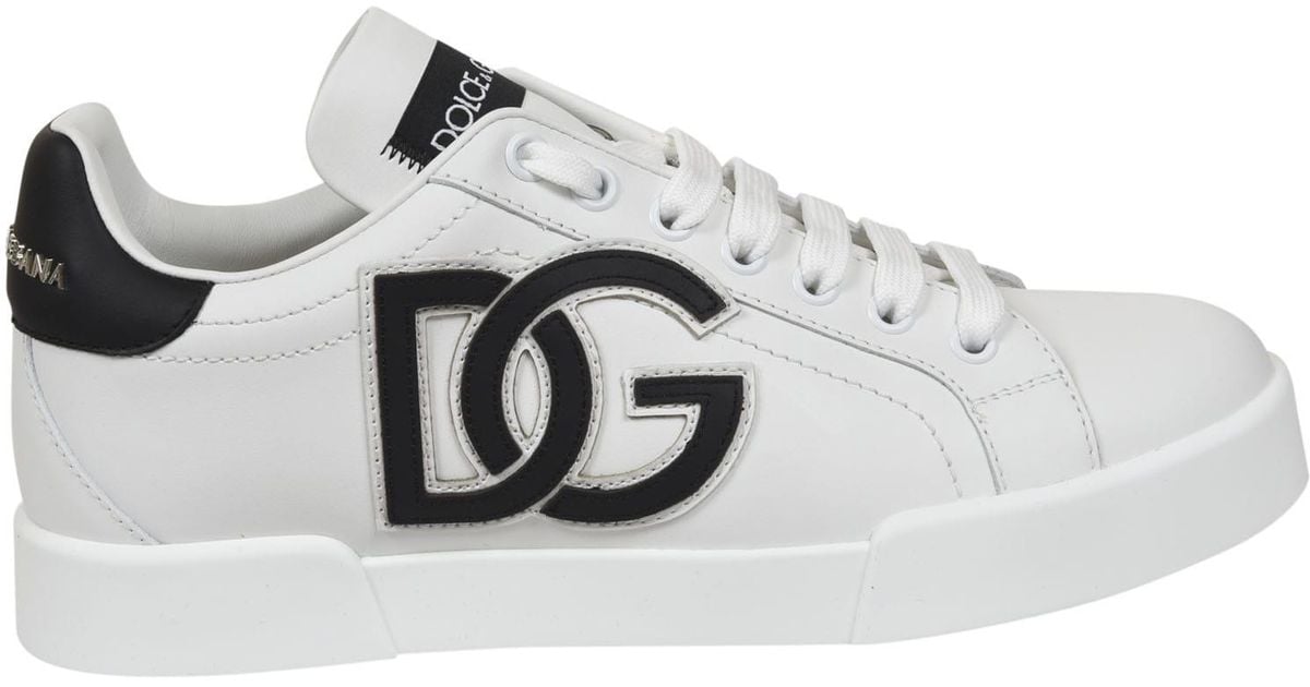 Kabelbaan Trein nakoming Dolce & Gabbana Dg Patched Sneakers in White | Lyst