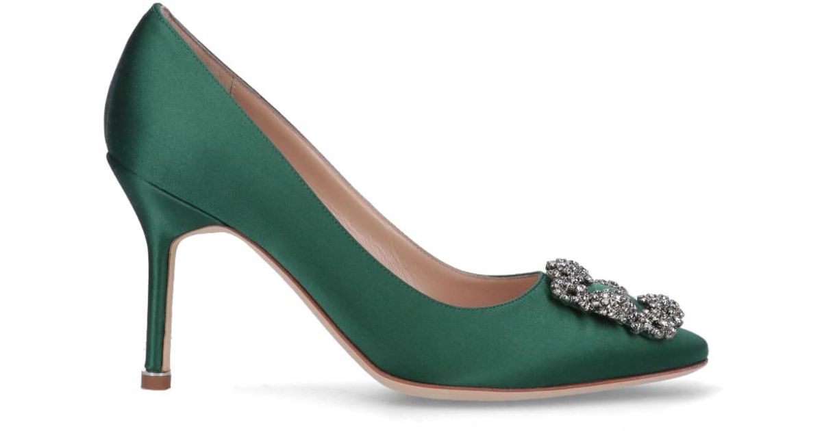 Manolo Blahnik High-heeled Shoe in Green | Lyst