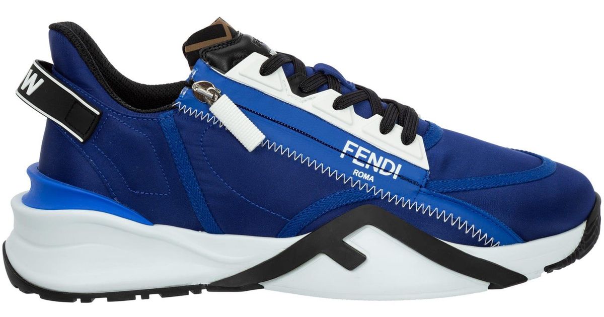 Fendi Leather Flow Sneakers in Blue for Men | Lyst UK
