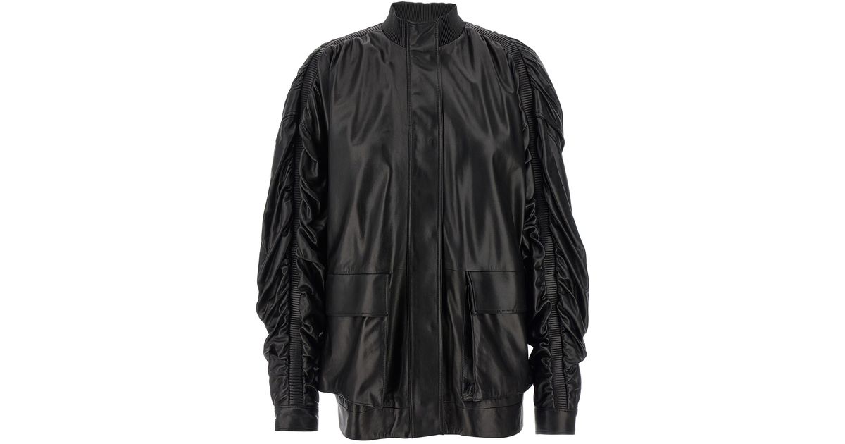 レザージャケット・コート GIOVANNI BEDIN SS25 Nappa bomber jacket (GB25041 BLACK) Giovanni Bedin Nappa Bomber Jacket In Black | ModeSens