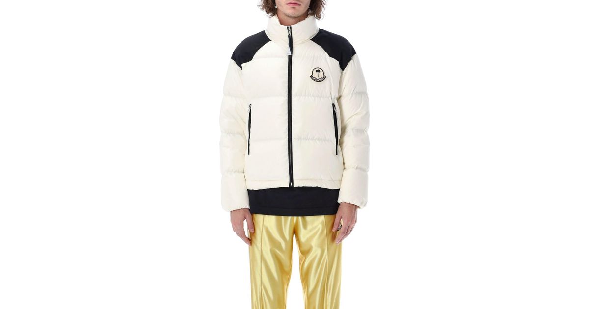 8 MONCLER PALM ANGELS Nevin Short Down Jacket in White for Men | Lyst