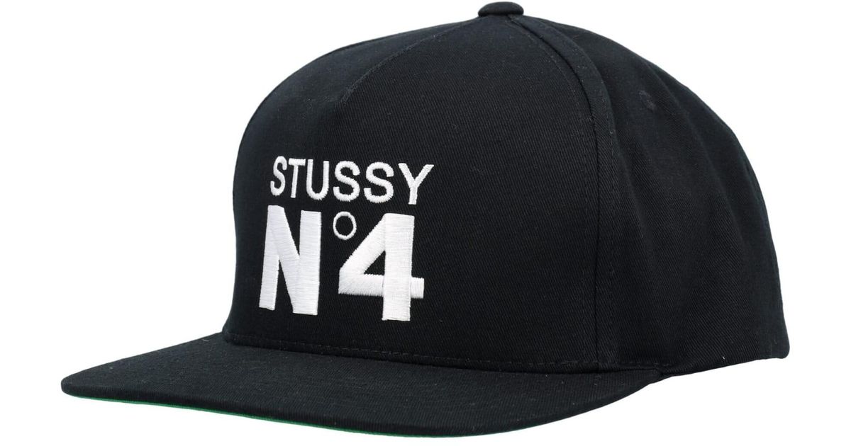 Stussy No. 4 Point Crown Cap in Black for Men | Lyst