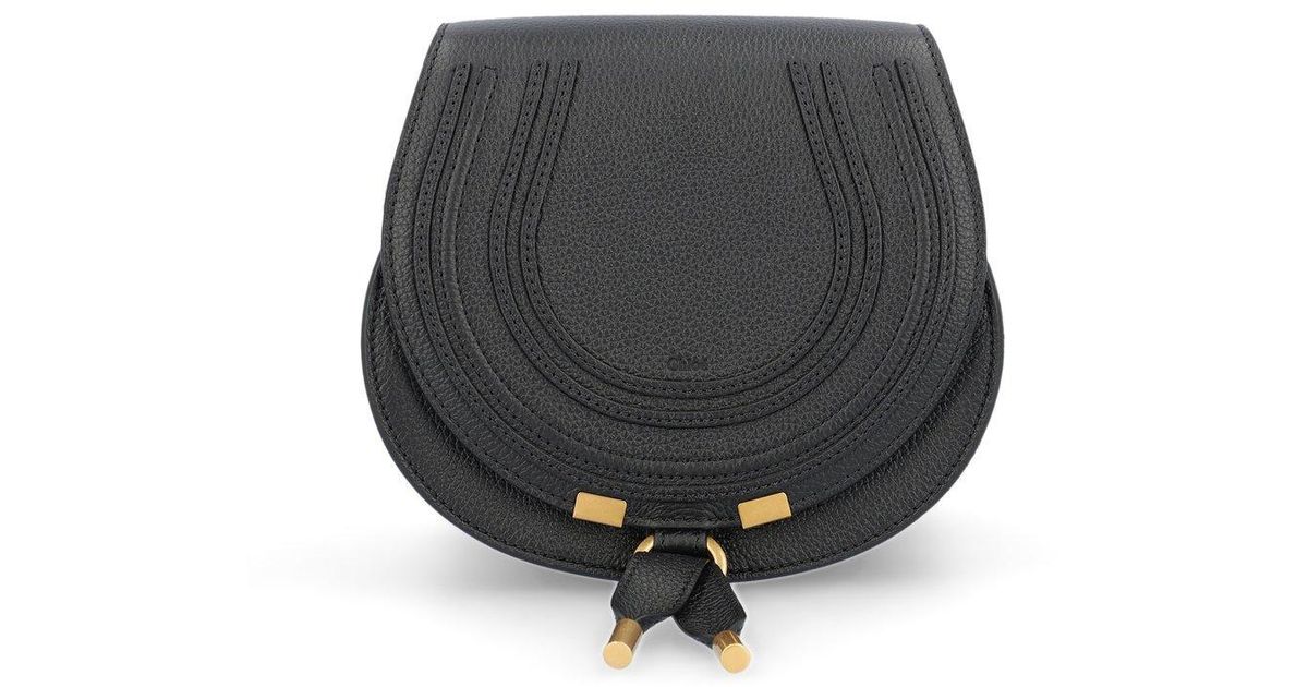 Chloé Marcie Foldover Small Saddle Bag in Gray Lyst