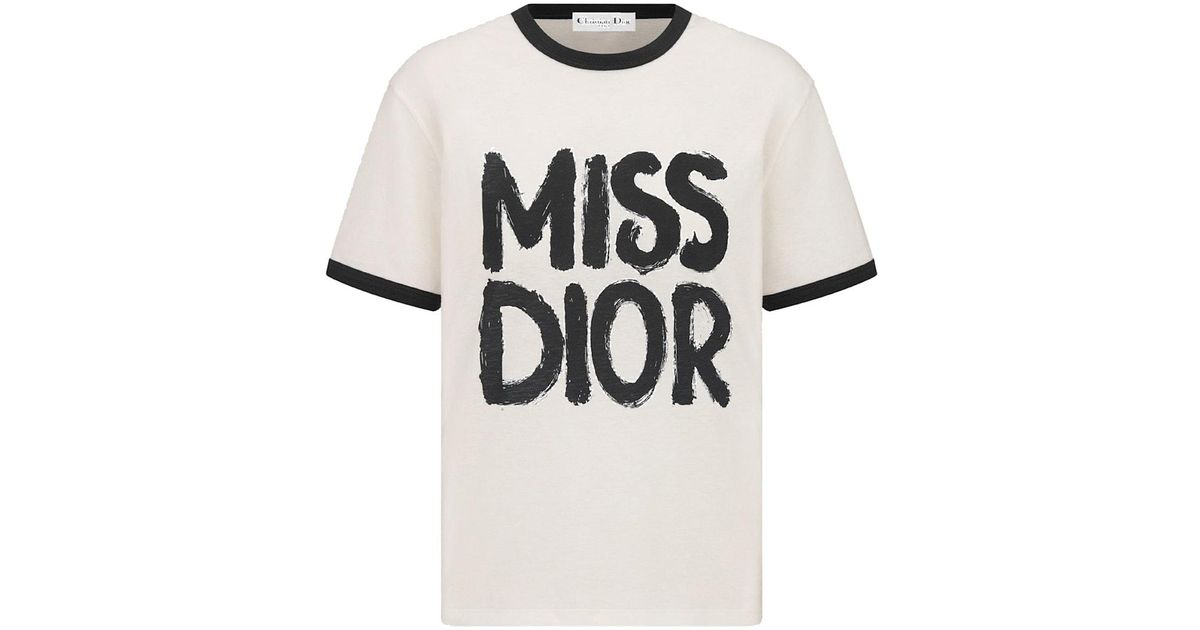 Dior Miss Logo T-Shirt in White | Lyst UK