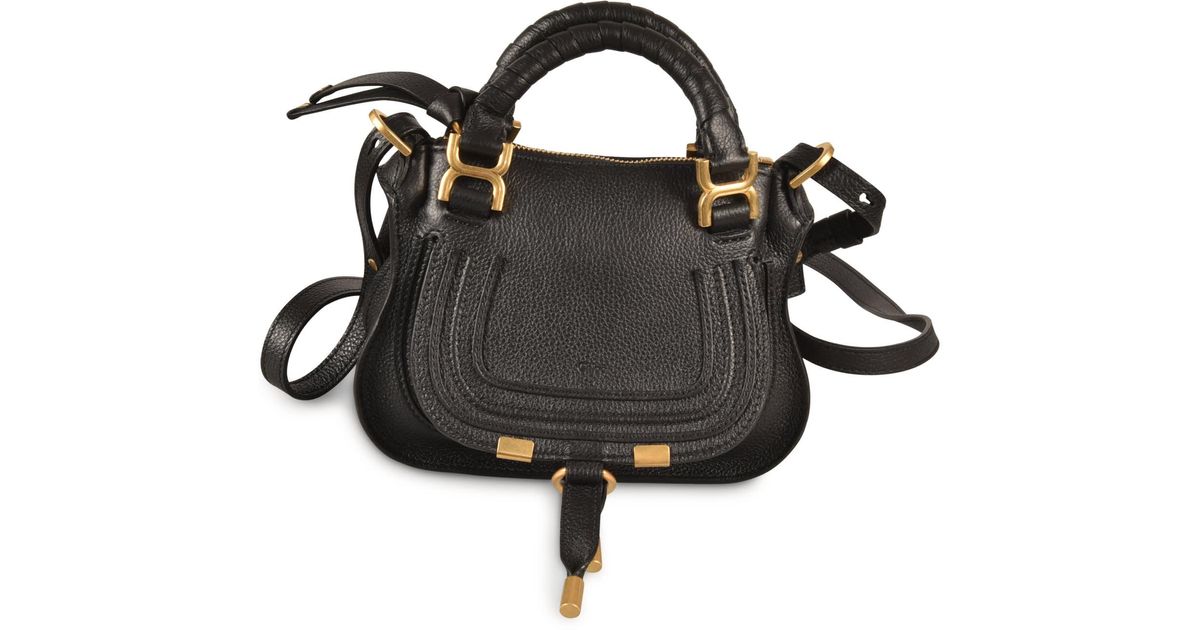 Chloé Mini Logo Shoulder Bag in Black | Lyst