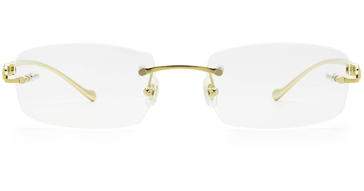 Cartier Ct0061o Gold Glasses in White Lyst