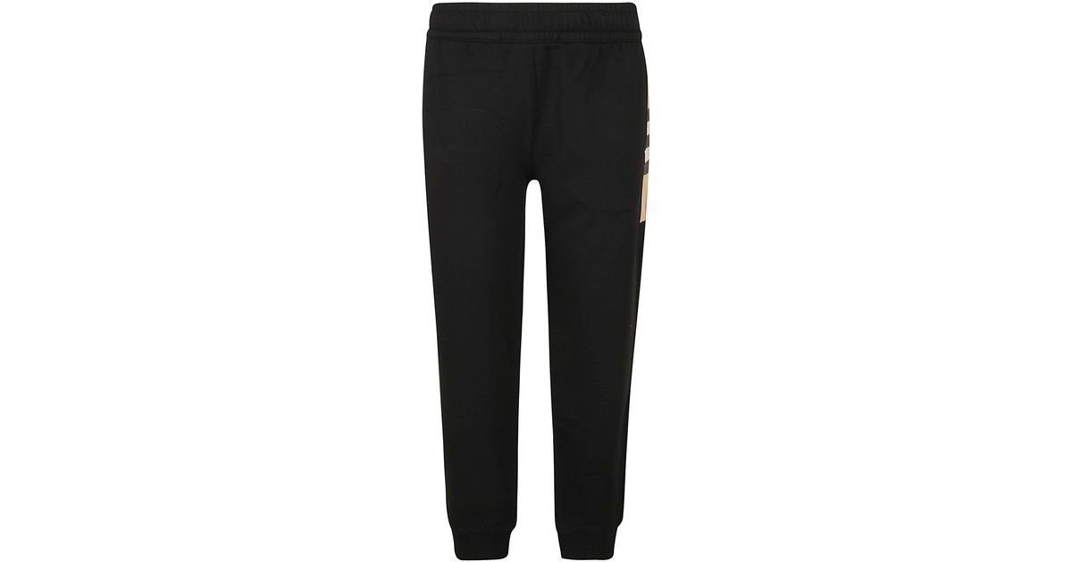 Burberry Check Track Pants in Black for Men Lyst UK