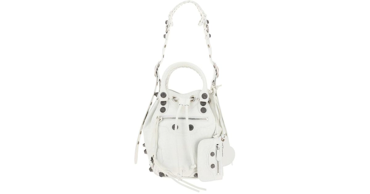 Balenciaga Le Cagole Bucket Bag in White Lyst