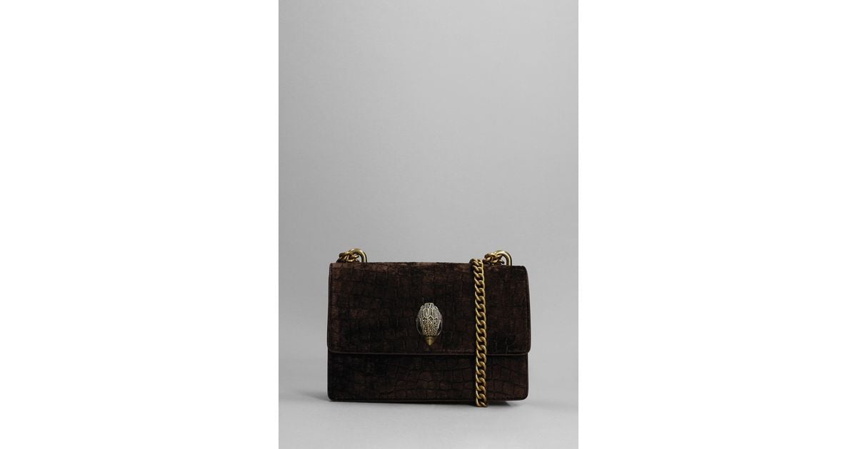 Kurt Geiger Shoreditch Shoulder Bag In Brown Velvet in Grey Lyst UK