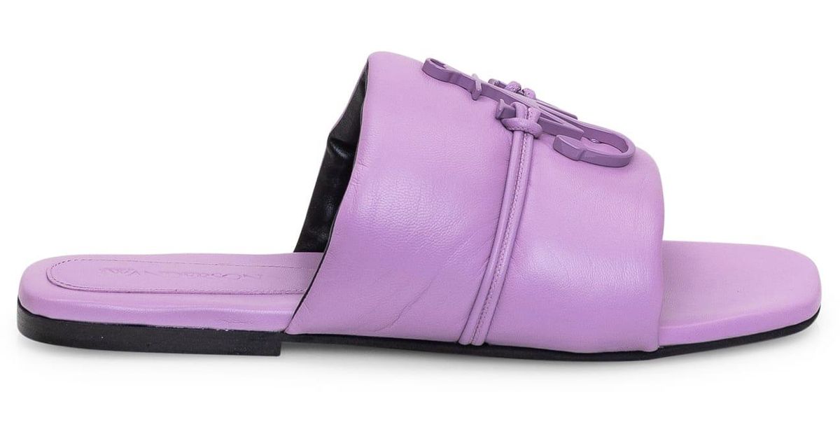 JW Anderson Anchor Logo Flat Sandal in Purple | Lyst
