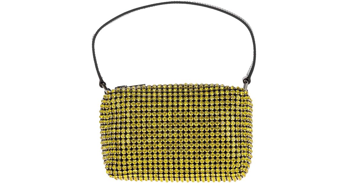 Alexander Wang Heiress Rhinestone Pouch in Yellow Lyst