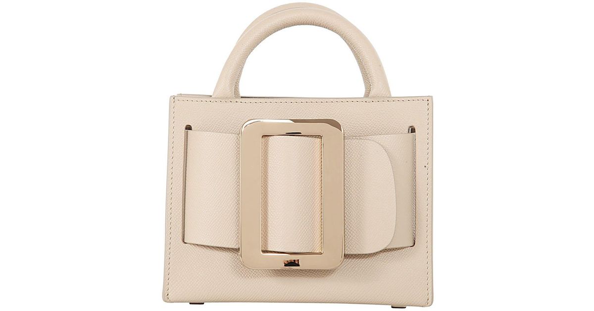 AUTH NWT $1190 BOYY Bobby 23 Epsom Gold Buckle Leather Top Handles Tote In  Ivory