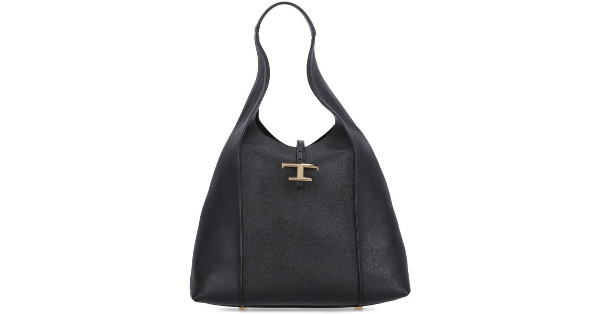 Tod's Leather Hobo Timeless Shoulder Bag in Black Lyst