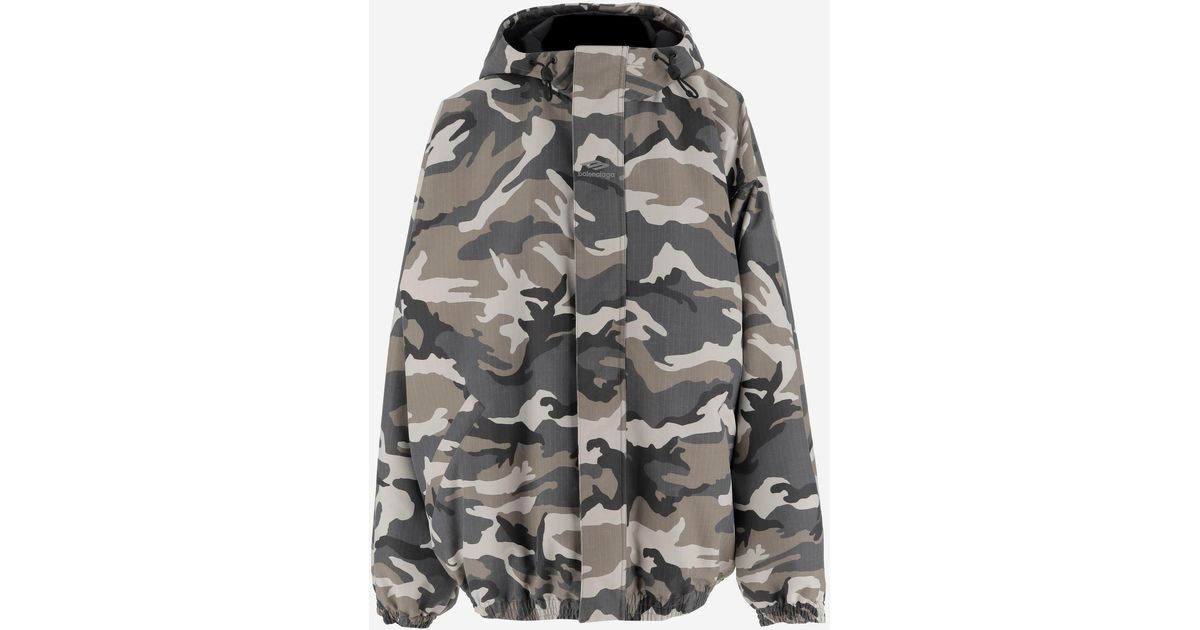 Balenciaga Ski Jacket With Camo Pattern in Grey for Men Lyst UK