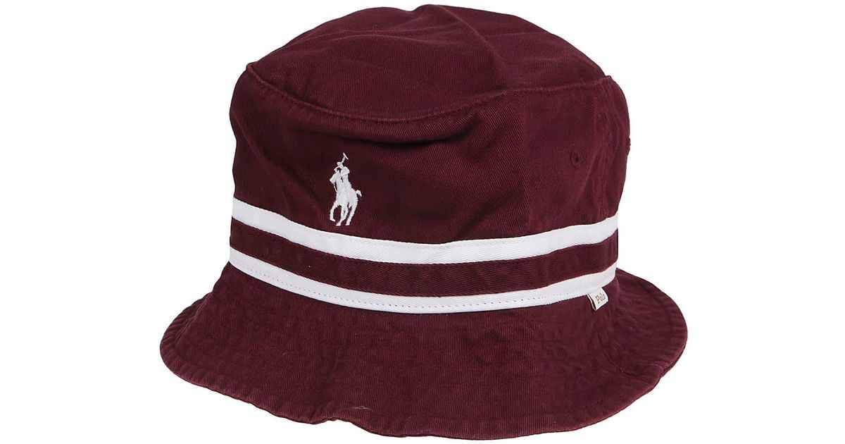 Polo Ralph Lauren Cotton Loft Bucket Hat in Red for Men Lyst