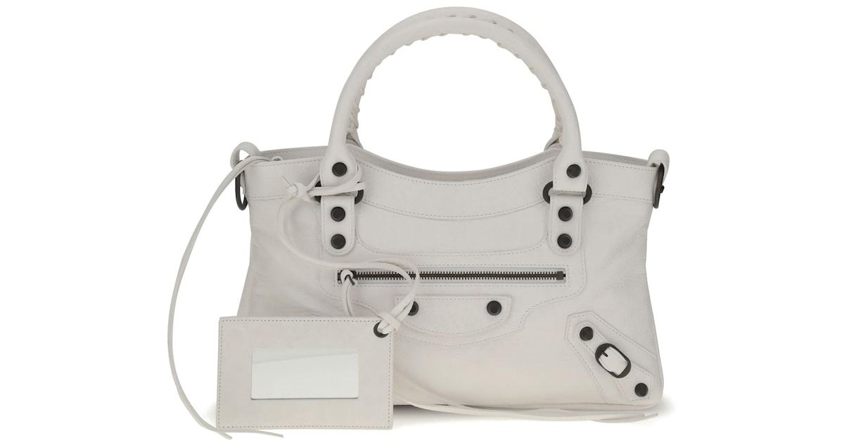 ハンドバッグ BALENCIAGA WHITE LEATHER LE CITY FIRST HANDBAG Balenciaga Le City First Handbag in White | Lyst