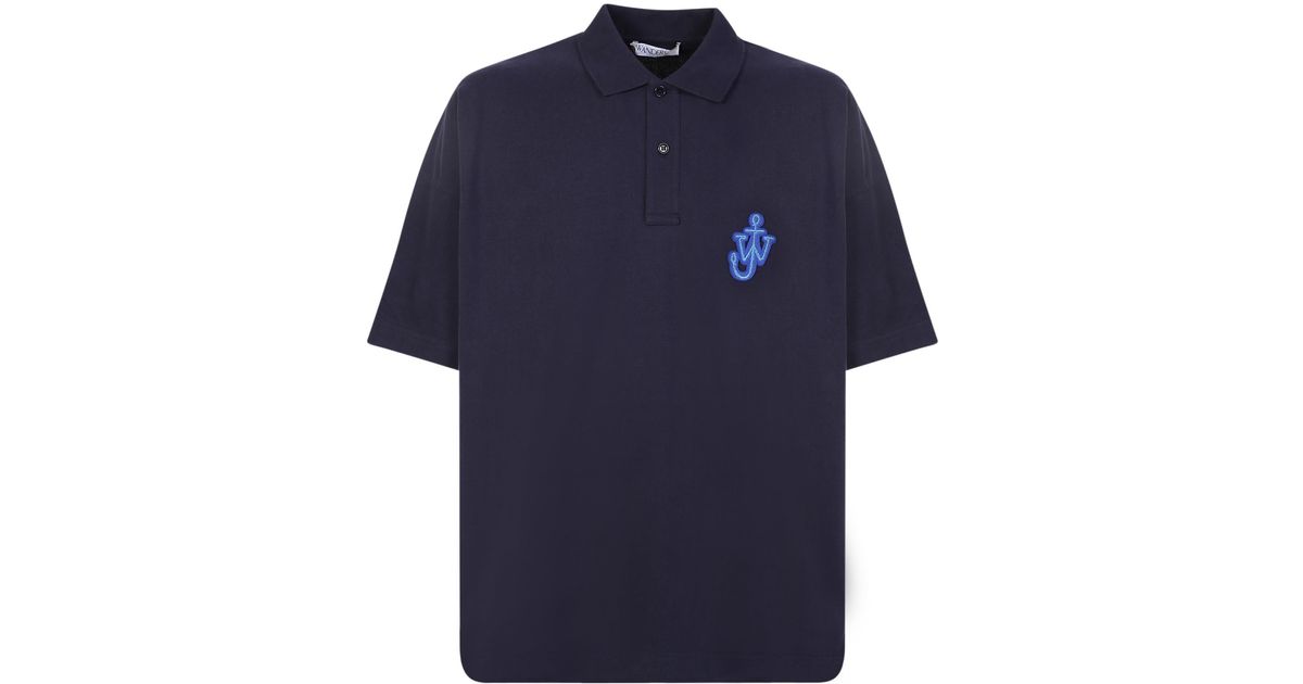 JW Anderson Blue Anchor Polo By Jw Anderson; Made Entirely Of Cotton ...