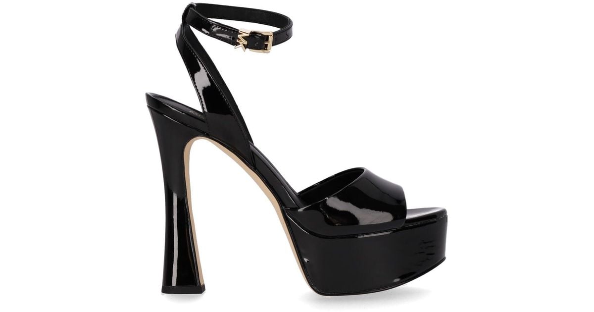 Michael Kors Jenson Black Heeled Sandal | Lyst