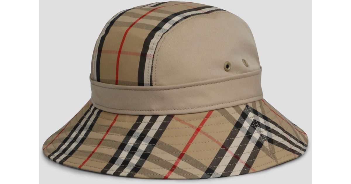 Burberry Cotton Supernova Bucket Hat in Brown (Natural) Lyst