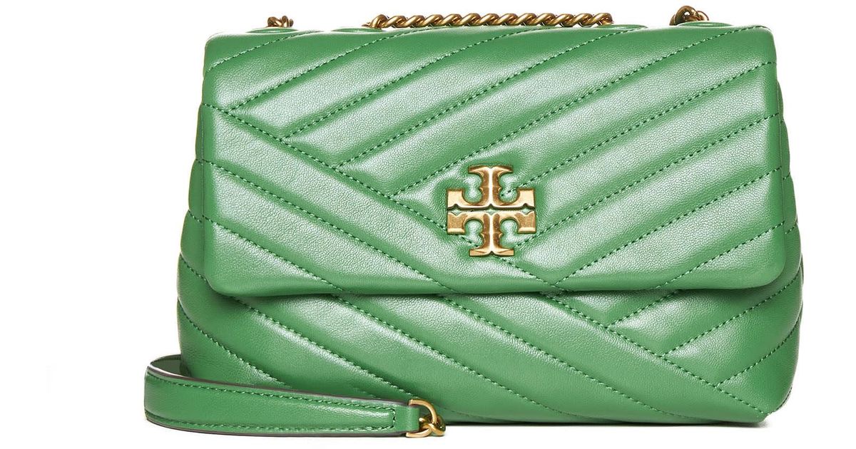 Tory Burch Kira Convertible Chevron Leather Small Bag in Green Lyst