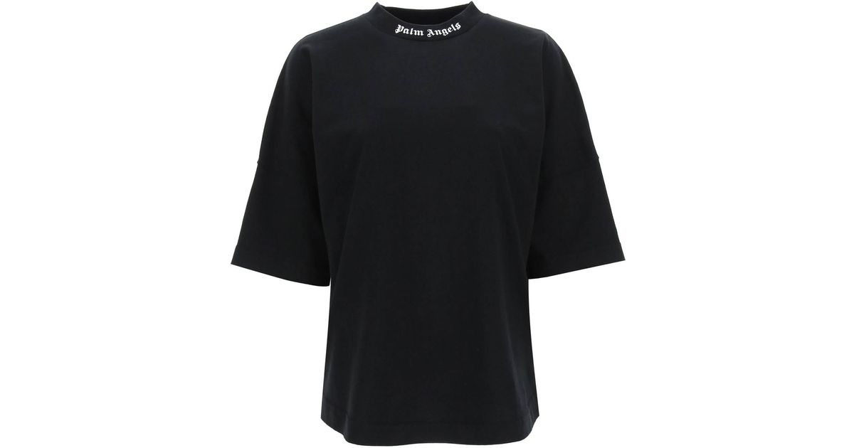 Palm Angels Black Logo Print T-shirt - Women