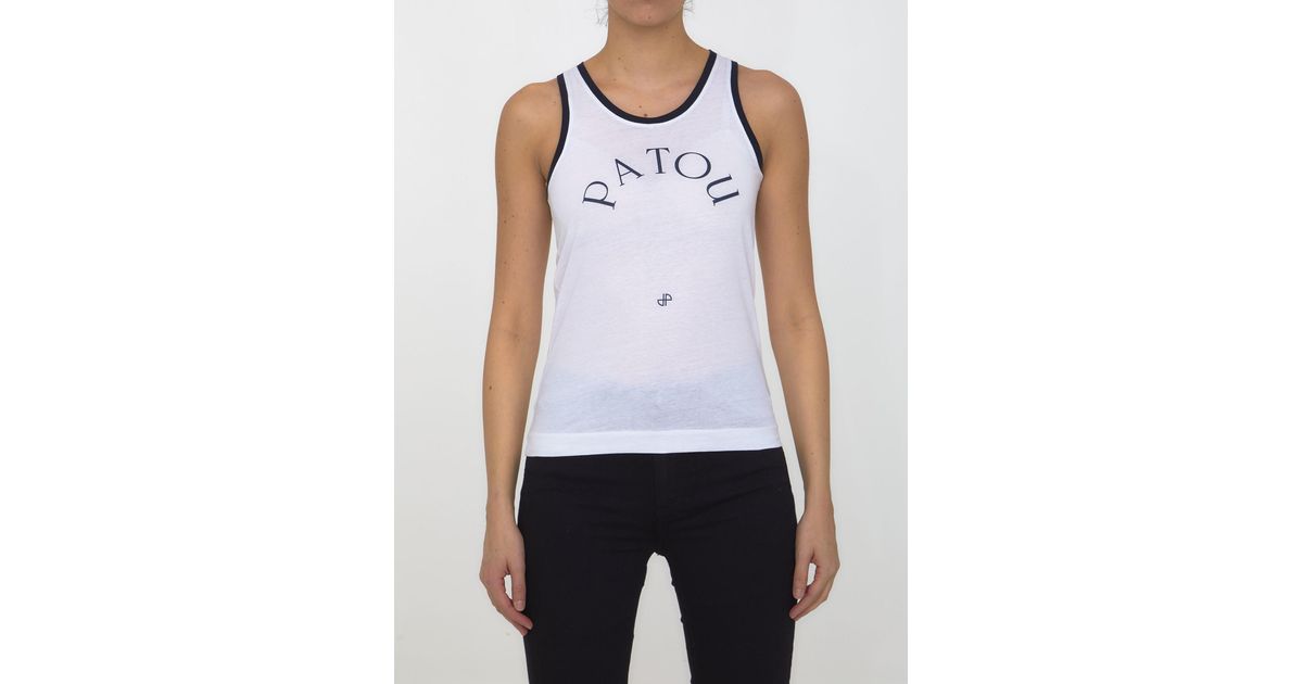 Patou Swimmer Tank Top in White | Lyst