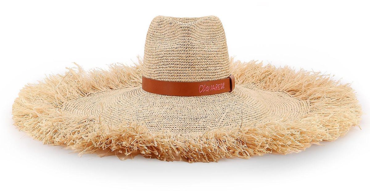 ハット DSQUARED2 Summer Lovers natural rafia hat Beige Summer Lovers Hat