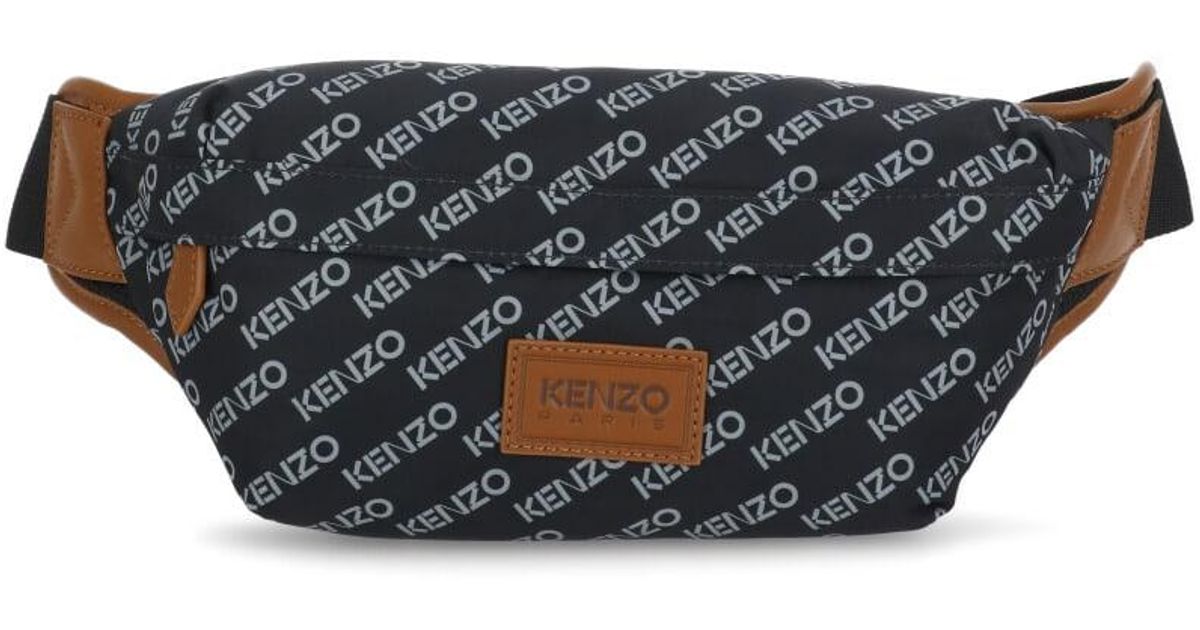 KENZO Synthetic Sport Monogram Belt Bag in Black (White) for Men Lyst