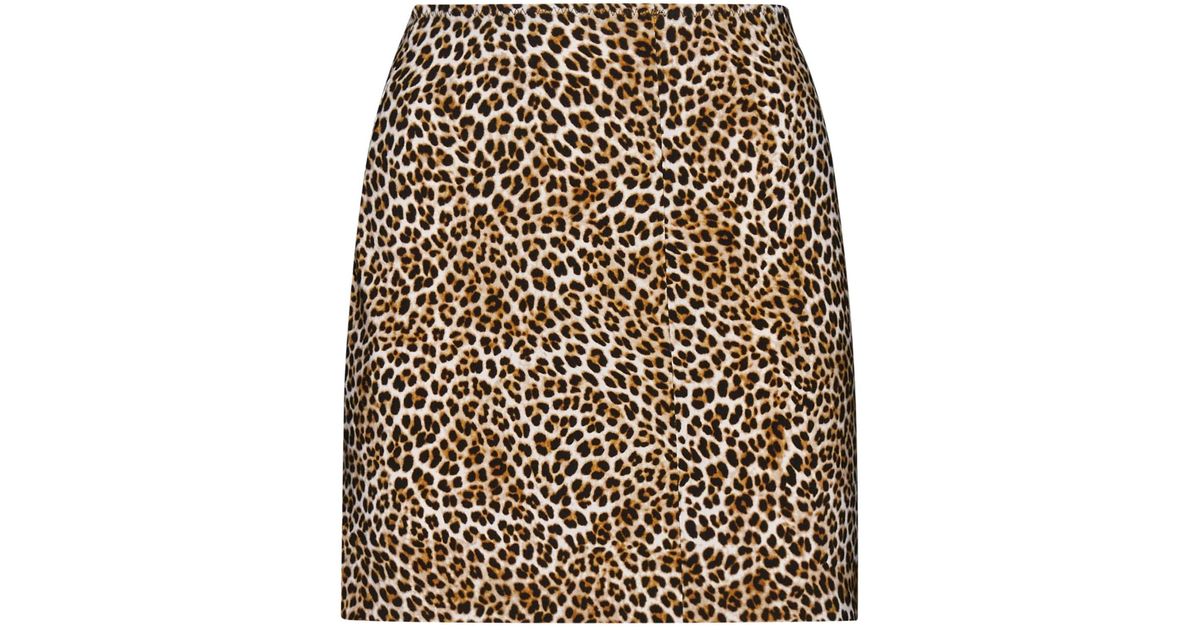 Norma Kamali Leopard Print Miniskirt in Black | Lyst