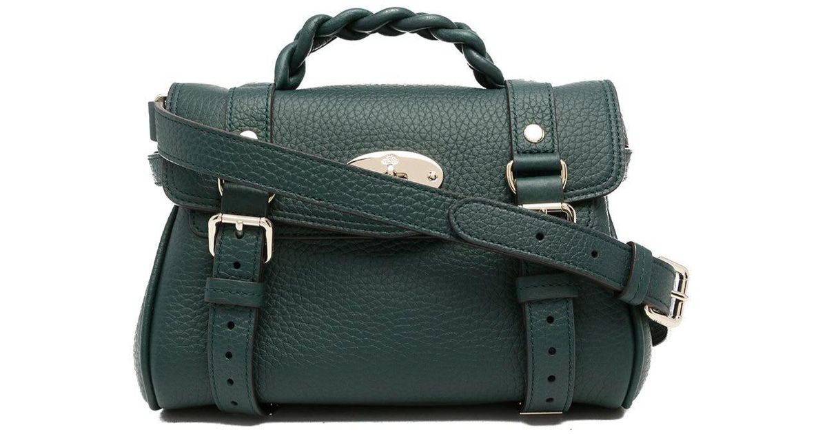 Mulberry Mini Alexa Green Leather Crossbody Bag Lyst