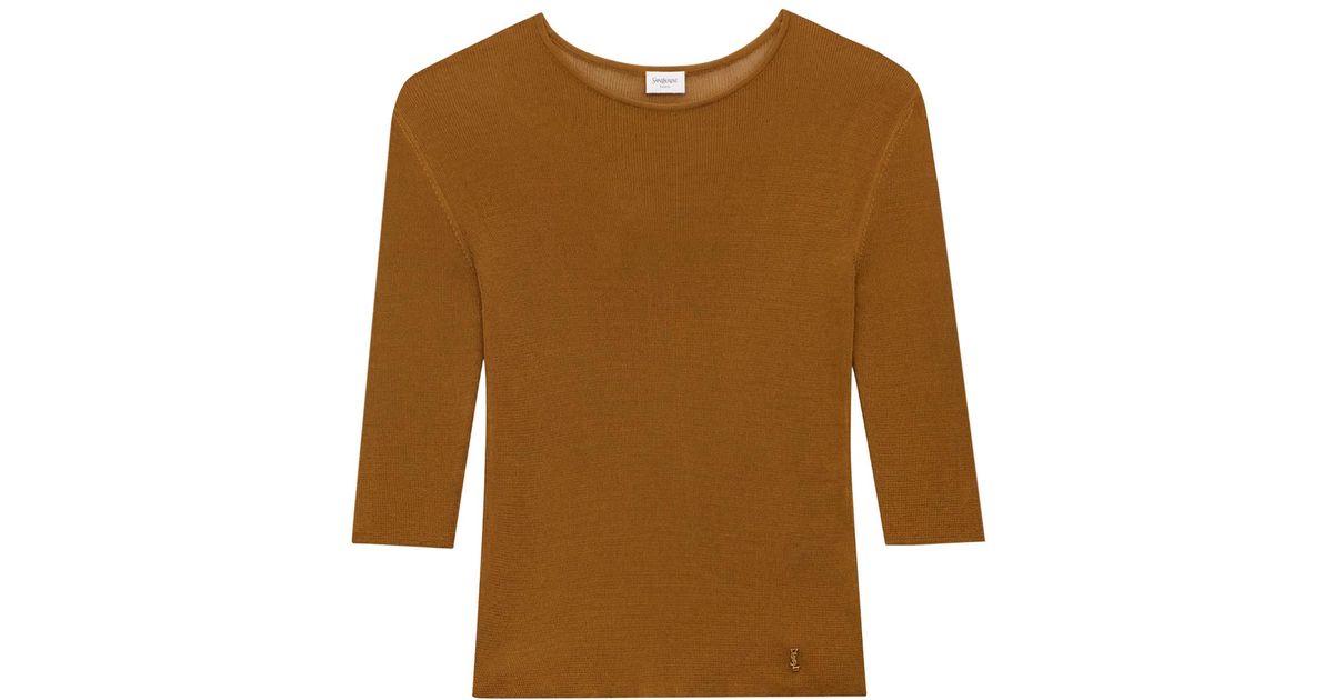 Saint Laurent Semi-Sheer Certified Viscose Knitted Top in
