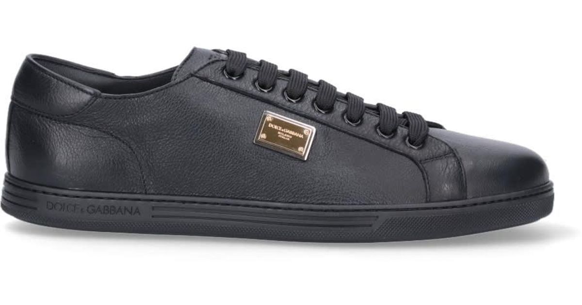 dolce and gabbana men's black sneakers