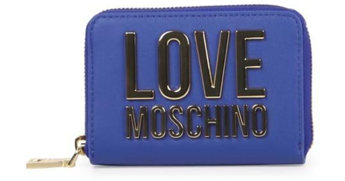 Love Moschino Bonded Wallet In Leatherette in Blue | Lyst