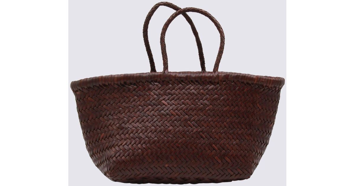 Dragon Diffusion Dark Lather Bamboo Triple Jump Small Totes in Brown ...