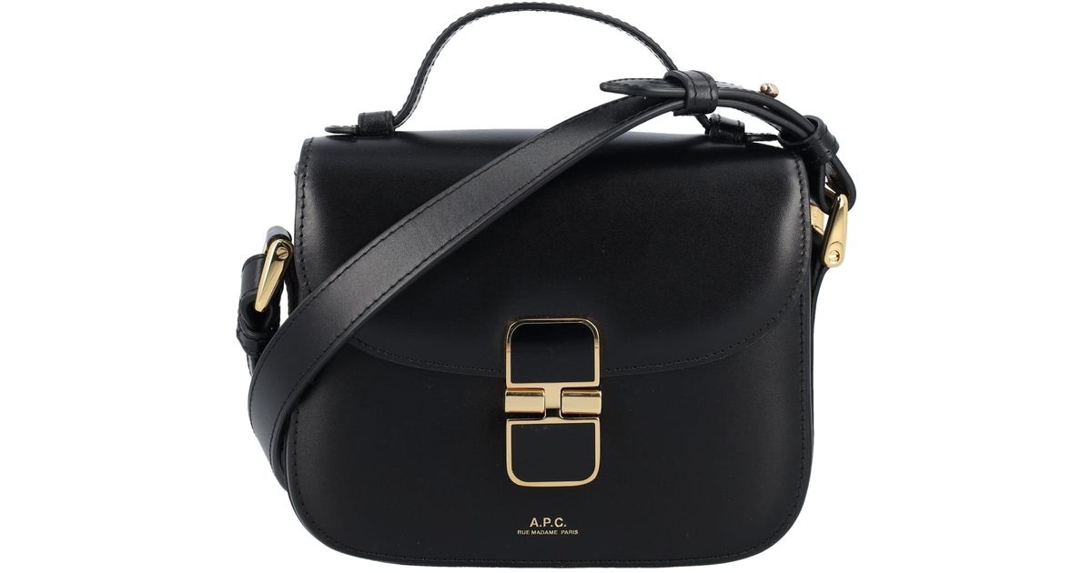 A.P.C. Grace Mini Top Handle Bag in Black | Lyst