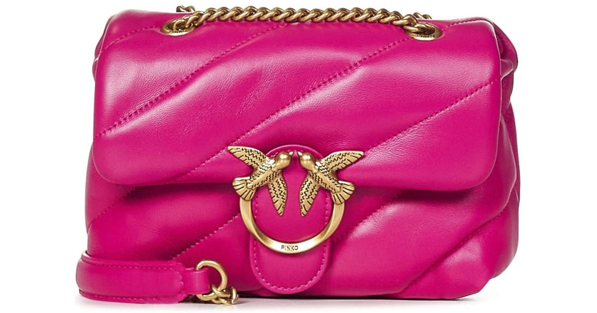 Bolso Pinko Mini Love Bag Puff Mujer Fucsia Acolchado Maxi