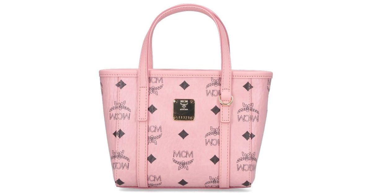 MCM Mini Tote Bag Toni Top-Zip in Pink | Lyst