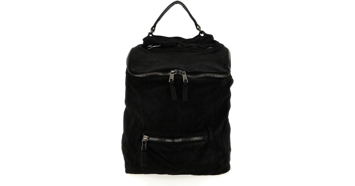 Giorgio Brato Suede Leather Backpack in Black for Men | Lyst