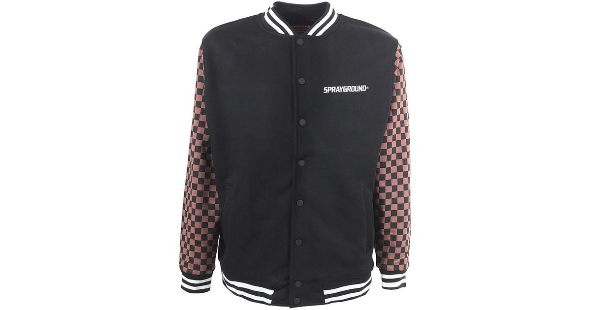 Sprayground Cotton Varsity Jacket in Black for Men Lyst