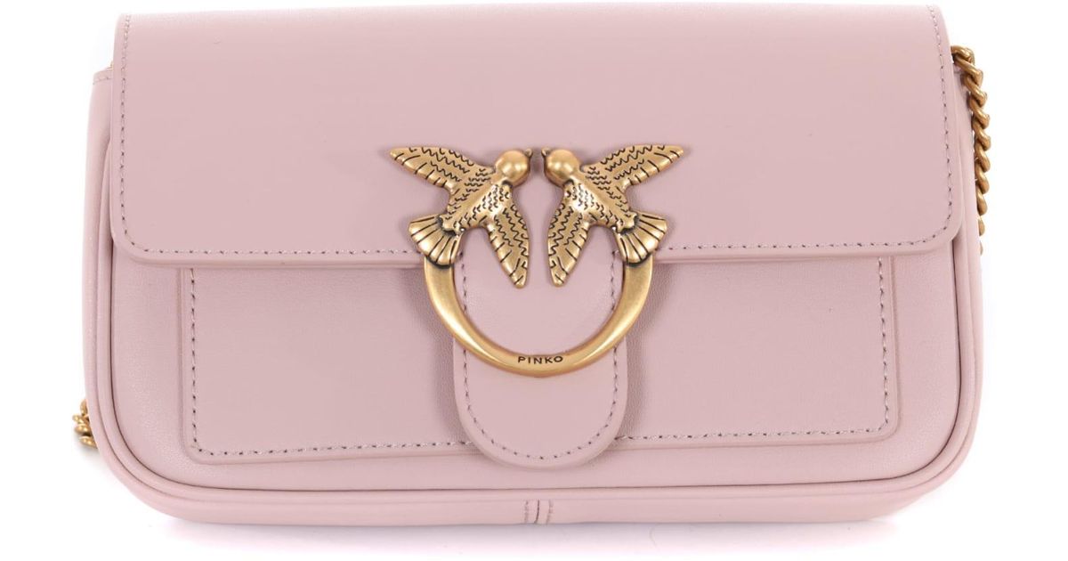 Pinko Leather Borsetta Love Pocket Simply In Pelle in Pink | Lyst