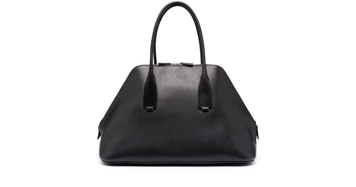 The Row Devon Leather Tote Bag in Black Lyst