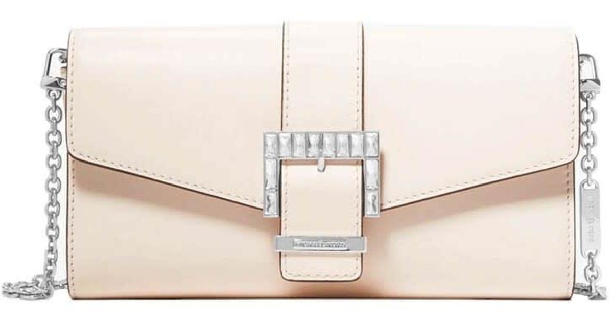 Michael Kors Leather Penelope Clutch in Cream (Natural) | Lyst