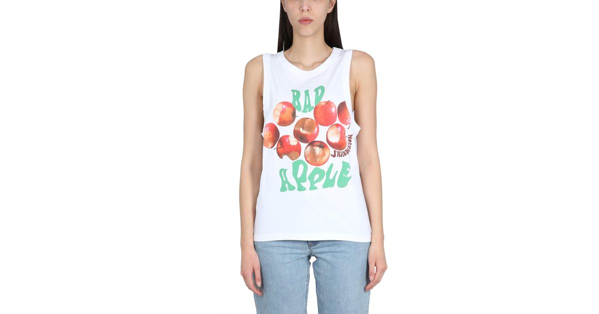 JW Anderson Tank Top Bad Apple in White