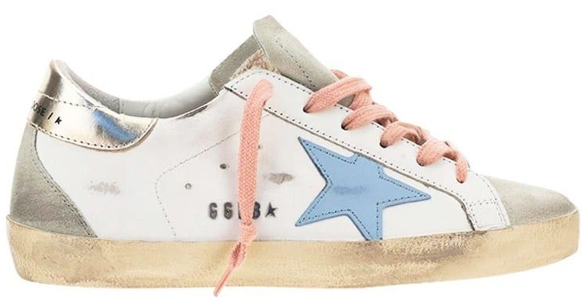 Golden Goose Leather Super Star Sneakers in Ice Powder Blue (Blue) | Lyst