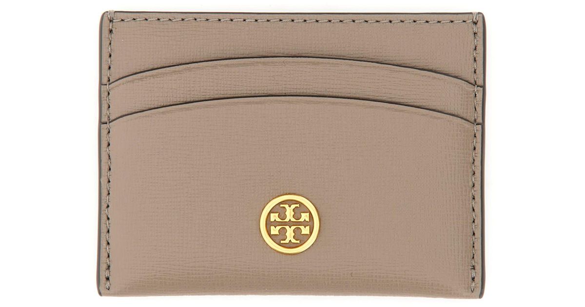Tory Burch Robinson Card Holder in Natural Lyst