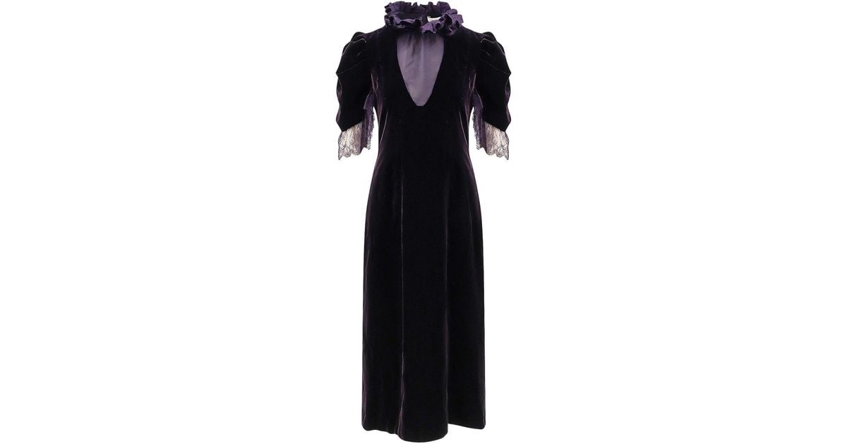 McQueen Velvet Dress With Silk Lining in Black