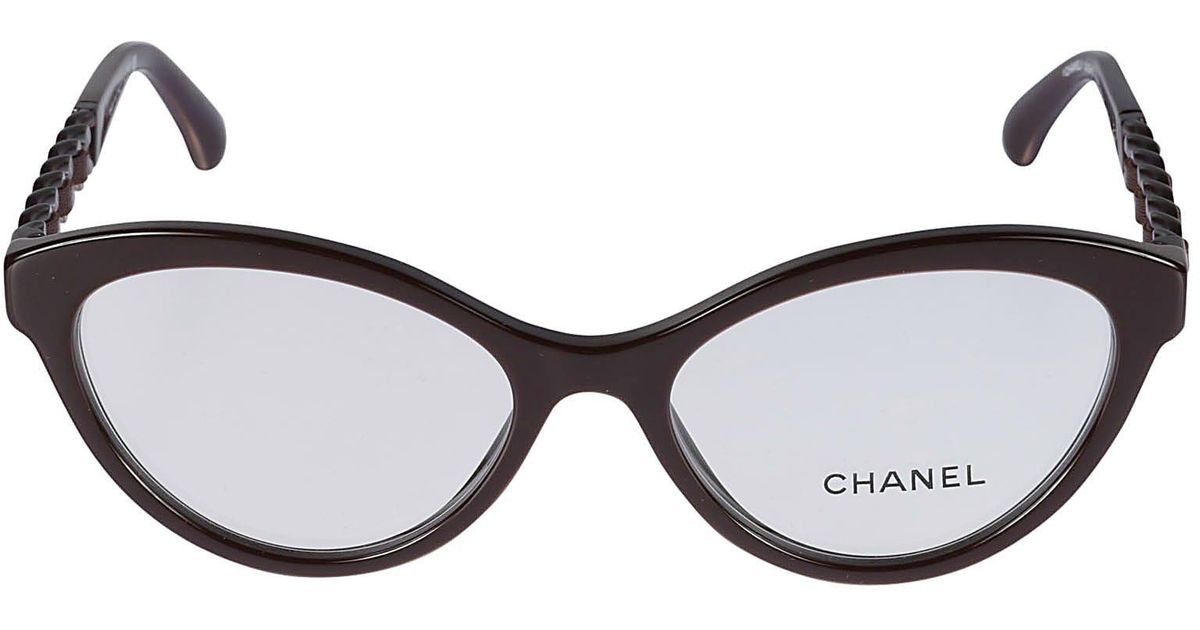 Chanel Cat Eye Glasses in Brown | Lyst