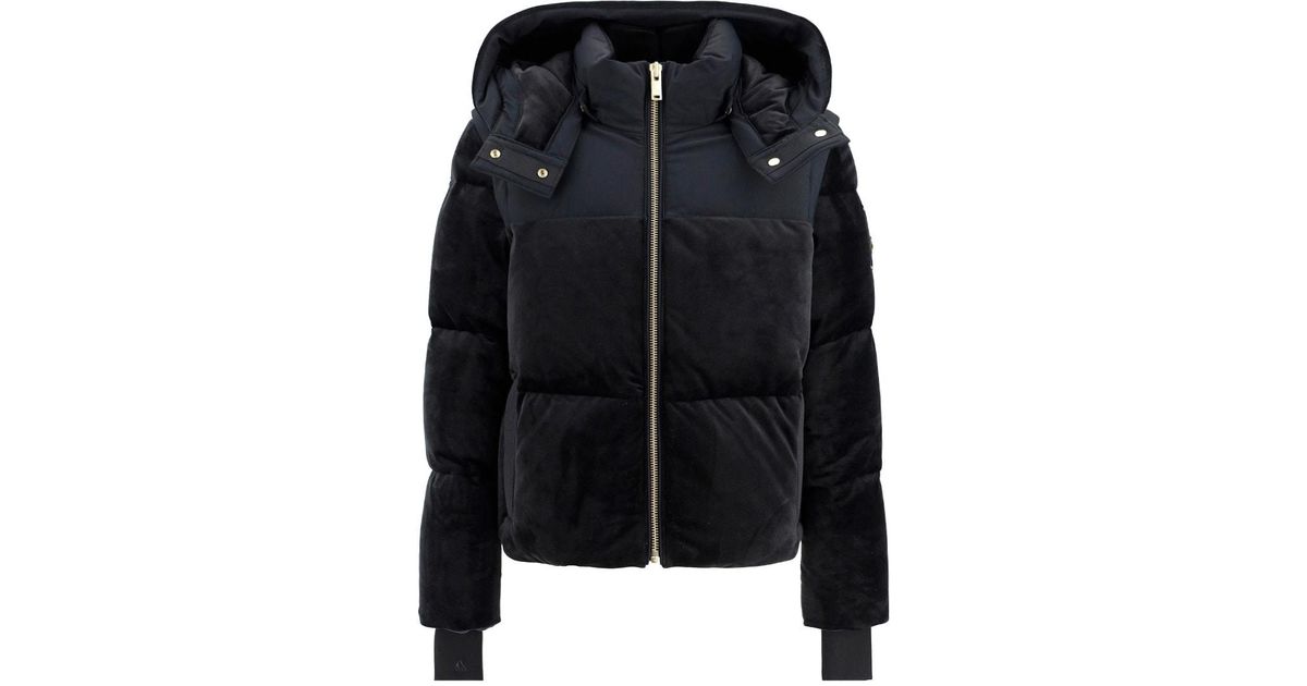 Moose Knuckles Velvet Comptoir Puffer Jacket in Black | Lyst